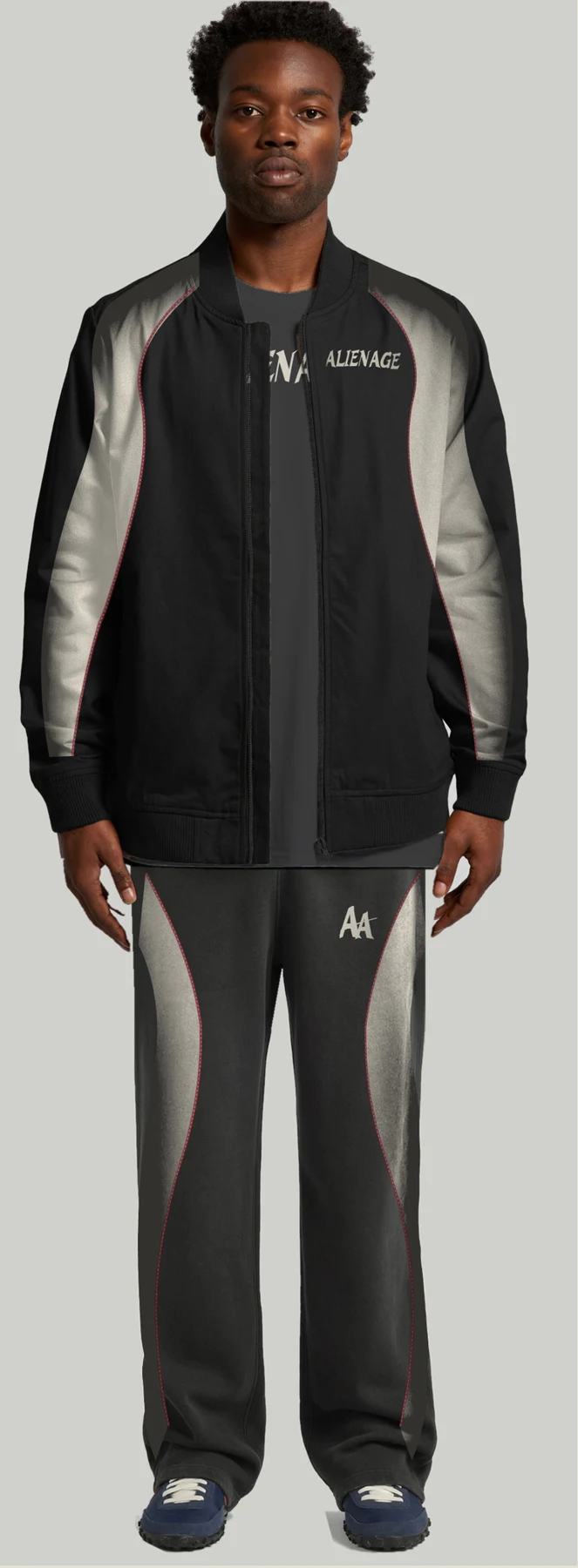 Curve Zip Jacket and Curve Open-Hem Pants, full outfit design preview