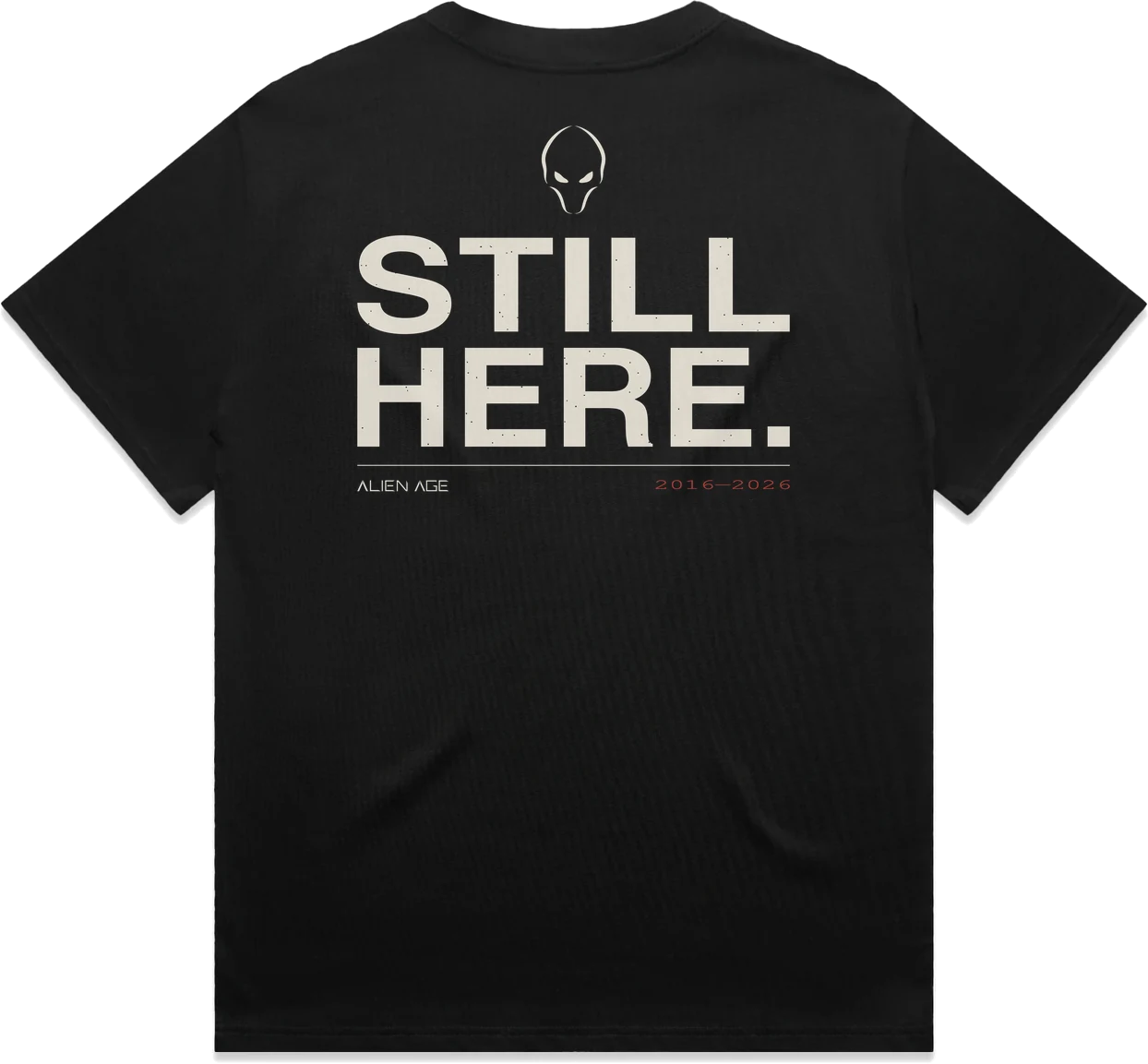 Still Here Tee, back print design preview